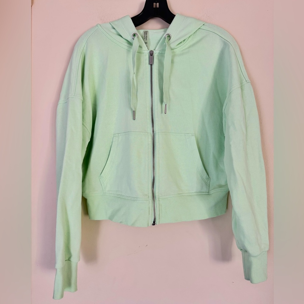 Calvin Klein Performance Light Green Zip-Up Hoodie - size S
